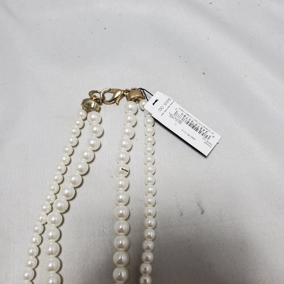 Sam Edelman Double Strand Pearl Necklace with Spike Pendants - Picture 7 of 9